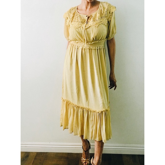 SOLD NWT Anthropologie Moon River lace midi dress - Picture 4 of 6